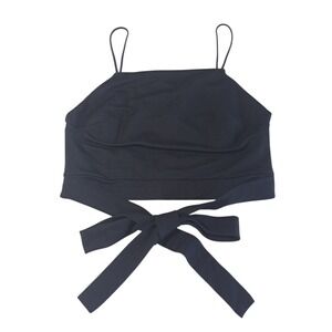 NEW Zara Women's Black Sleeveless Square Neck Stretch Tank‎ Crop Top Size L